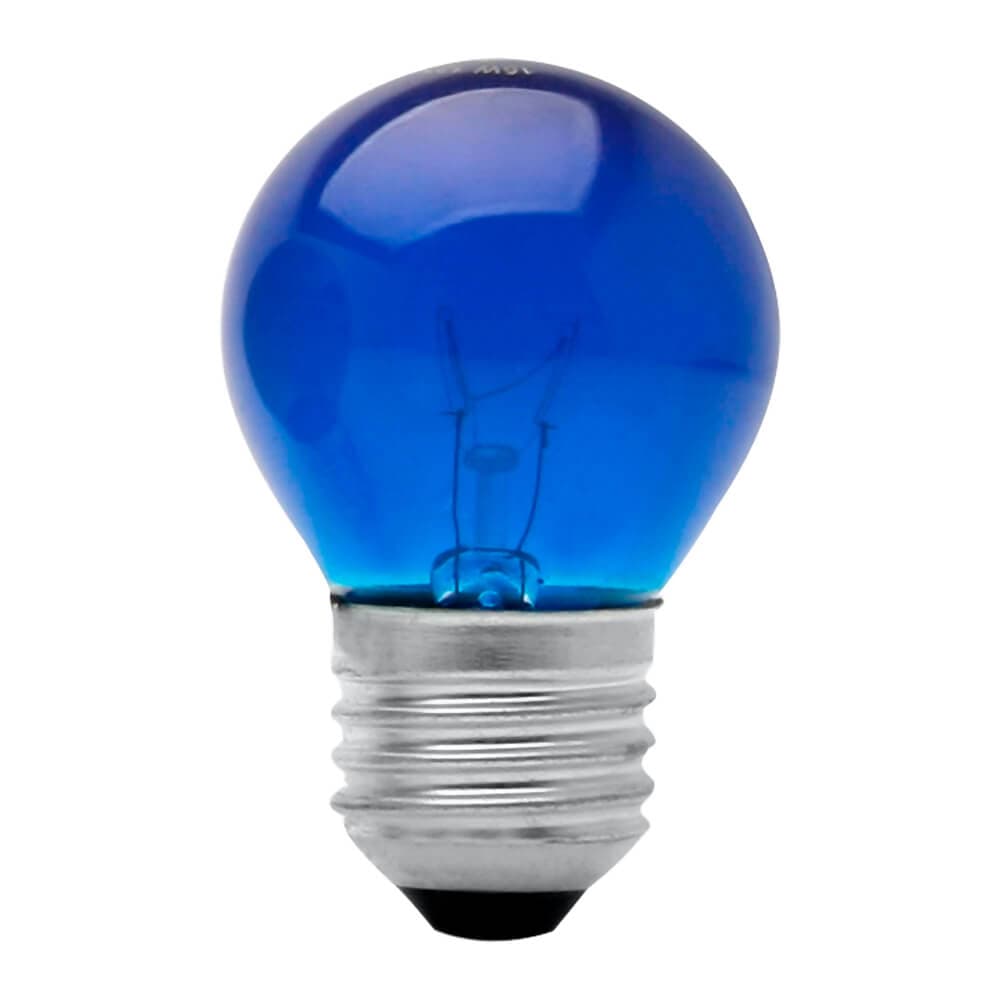 Lâmpada Bolinha Colorida Azul 15w 220v Brasfort