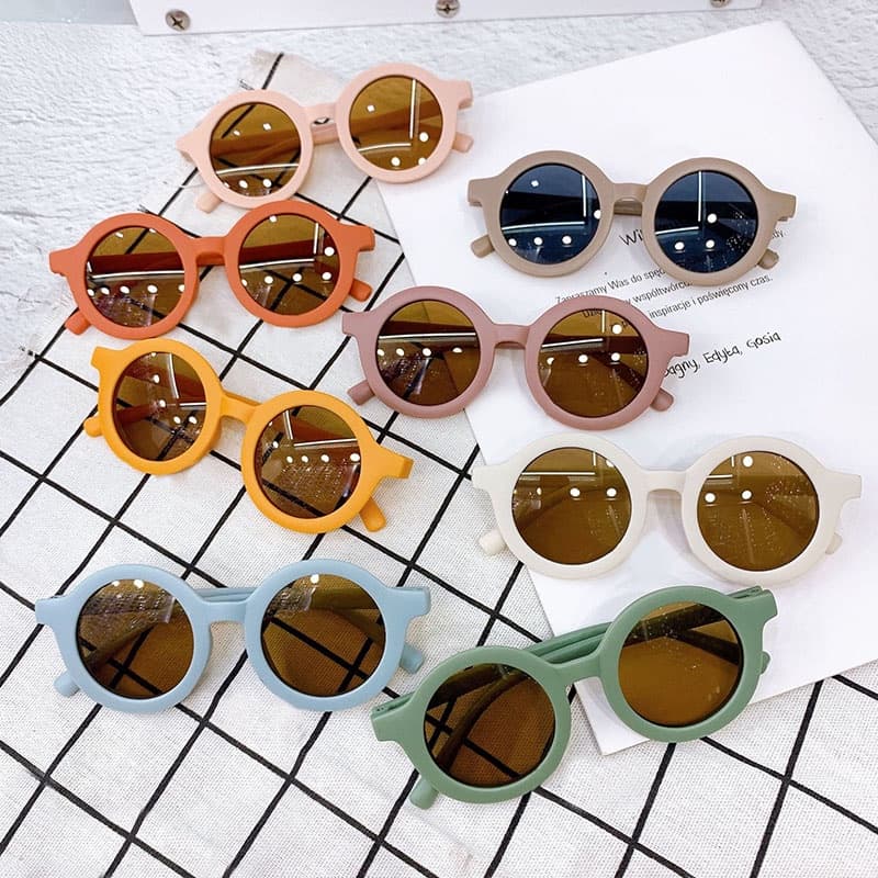 Óculos De Sol Para Crianças Moldura Redonda Da Moda Viagem Na Praia Ao Ar Livre UV400 Meninos Meninas