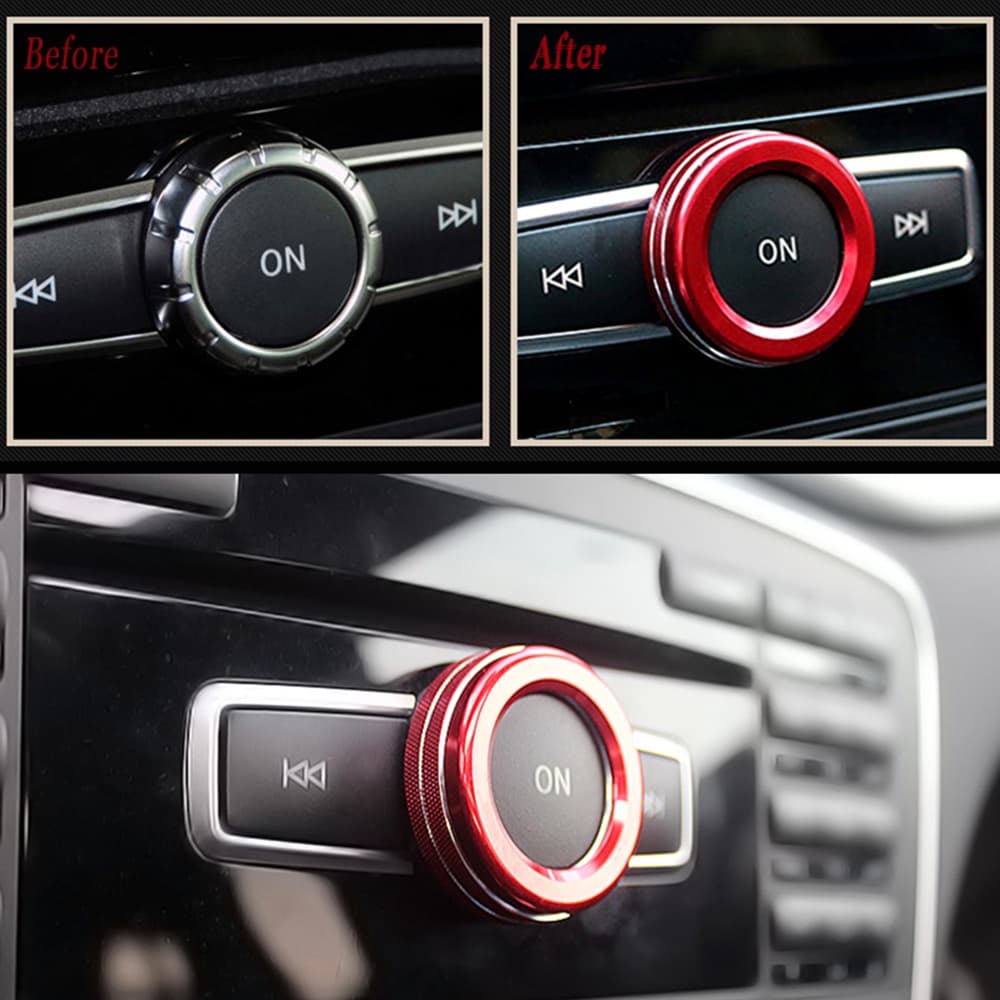 Para Mercedes Benz Classe A B GLK GLA CLA GLE ML GL MB W176 W246 C117 AMG Botão De Volume Do Carro Decoração Anel Adesivo