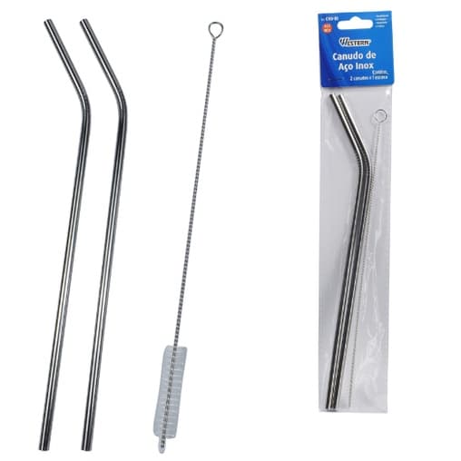 Canudo De Aço Inox 3 Peças