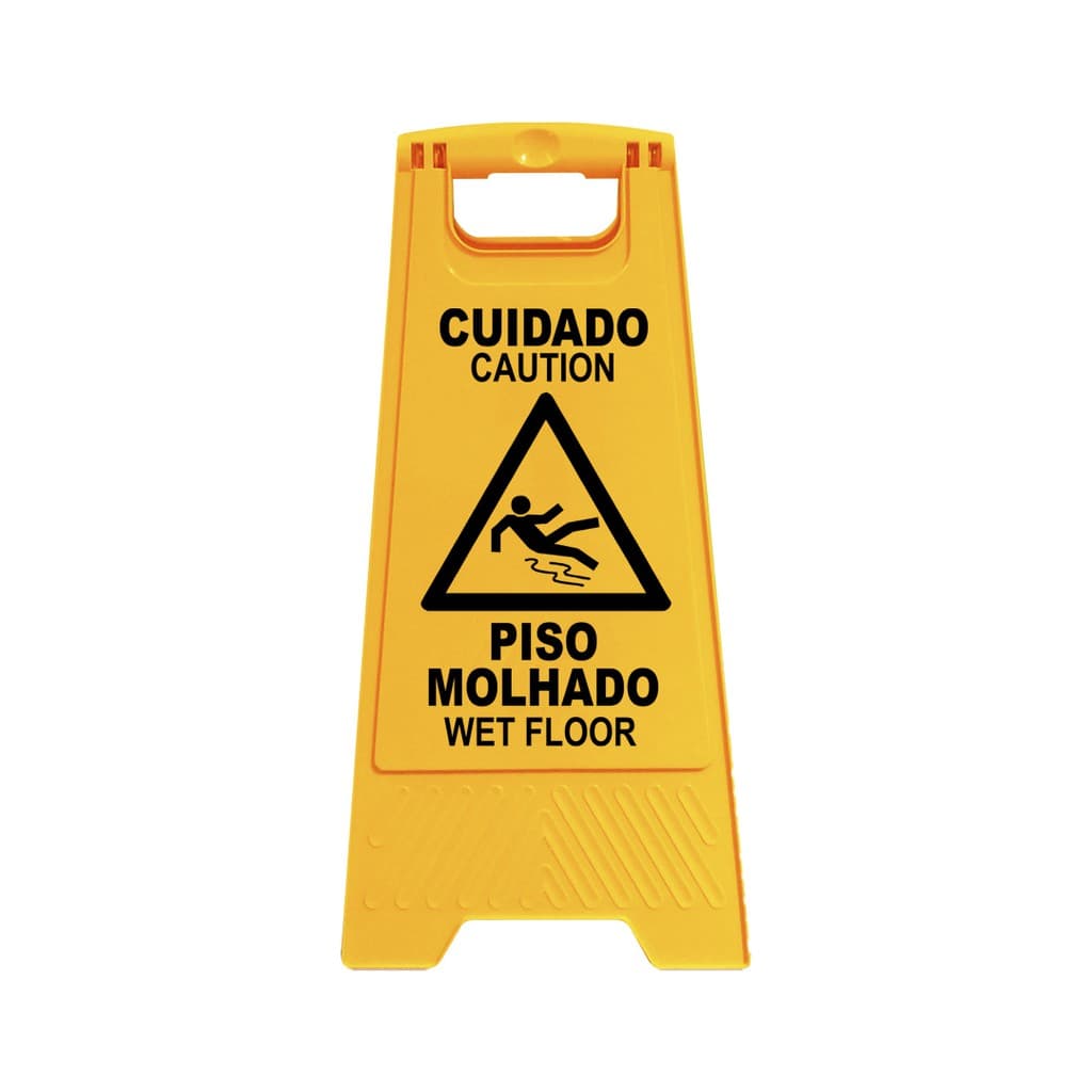 Placa Piso Molhado Amarela