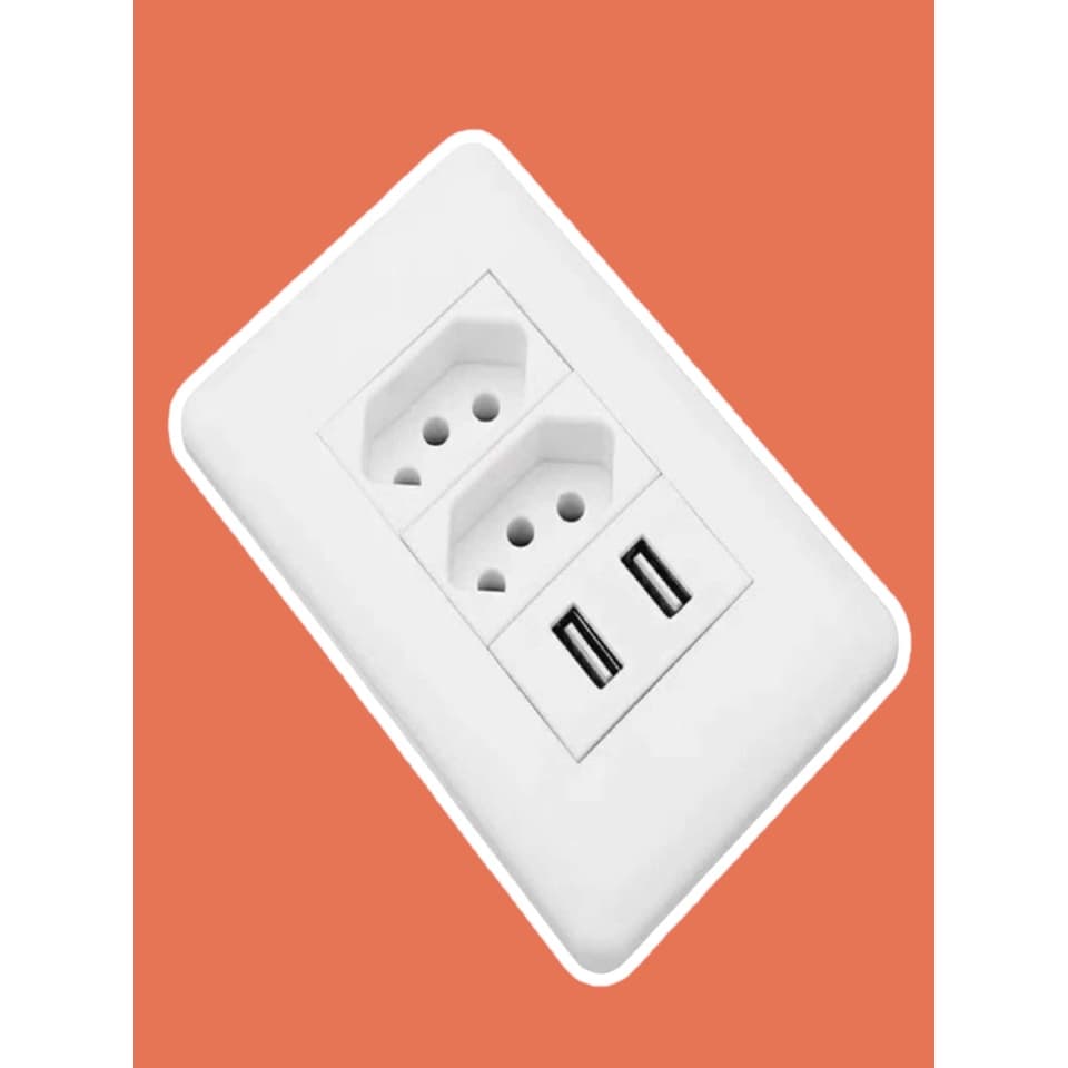 Tomada Interruptor De Parede Usb Duo Bivolt 3.1a 5 Volts Master 23 Único