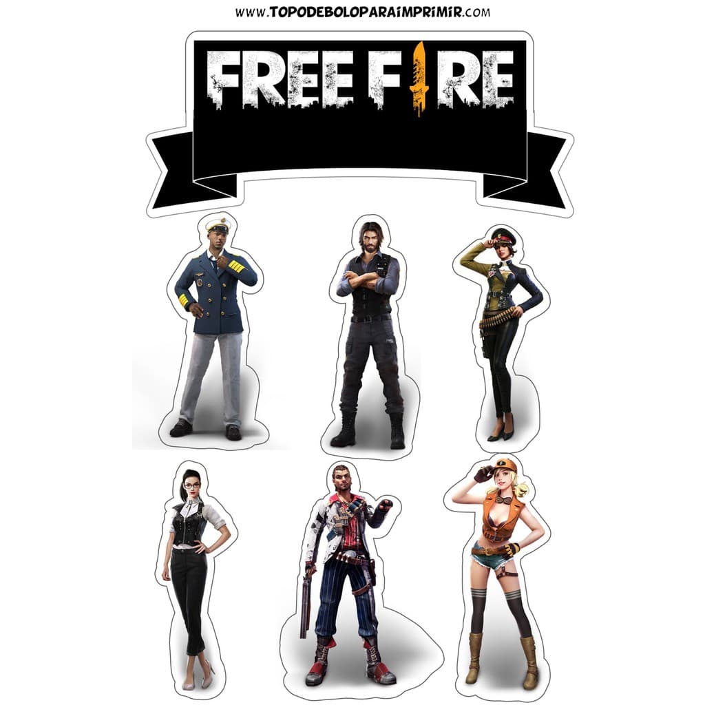 TOPO DE BOLO FREE FIRE