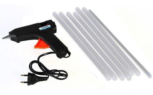 *1 pistola + 8 Bastões  de Cola quente com 15 cm Comprimento - bivolt -  bastão cola 8 mm