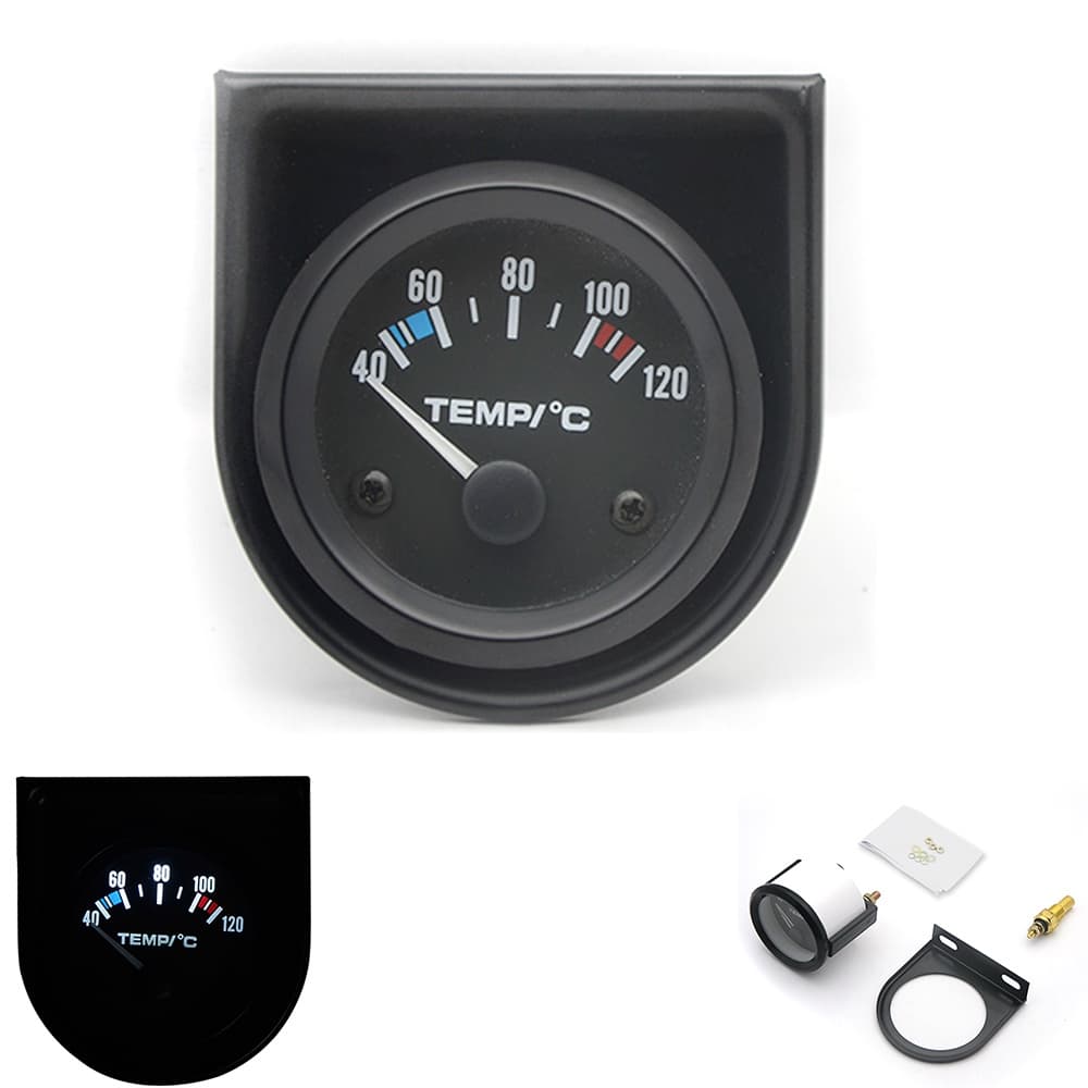 Medidor/De Temperatura Da Água Universal De 2 Polegadas 40-120C/Branco/Claro LED/Preto/Analógico Com Sensor