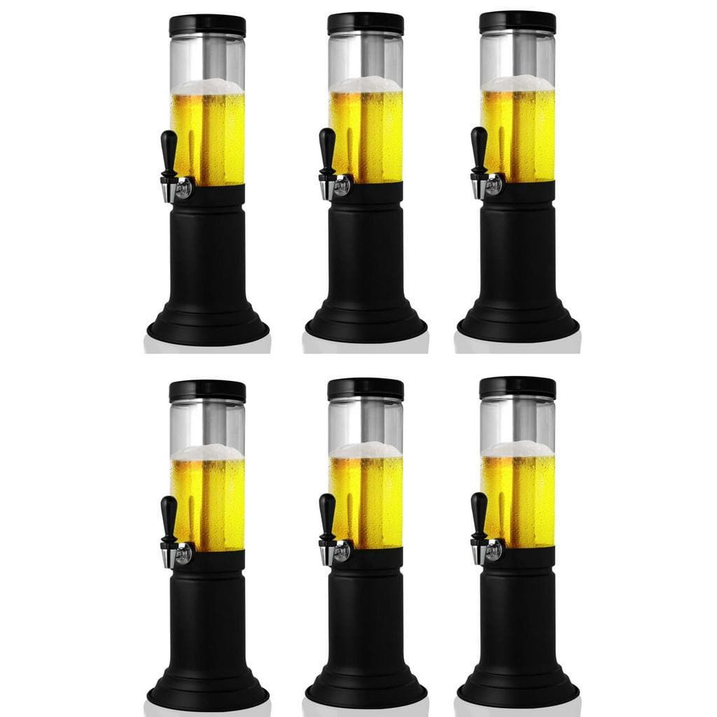 Kit com 6 - Torre de Chopp com Porta Gelo, Recipiente para 1,5 Litros em PET Use Como Chopeira ou Cervejeira