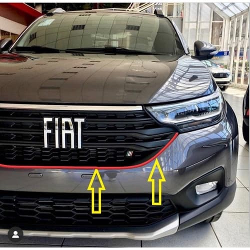 Fiat Argo Filete Friso Vermelho Brilhante Grade