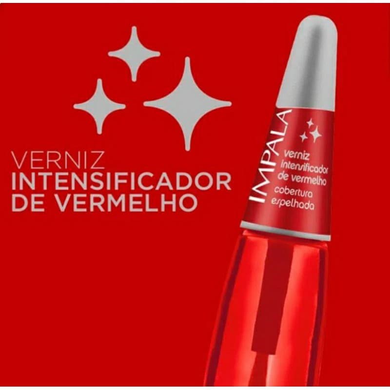 Esmalte verniz intensificador de vermelho Impala - cuidados especiais 7,5ml