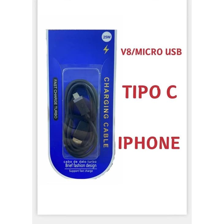 Cabo Carregador Usb Tipo-C Micro USB-V8 Carregador Turbo Power