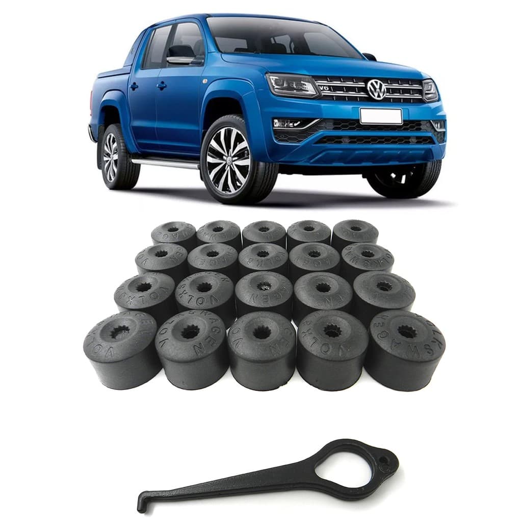 Capa Parafuso Roda Kit Com 20 Peças Chave 19mm Compatível Amarok