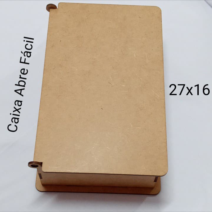 Caixa MDF Cru 27x16x6 Tampa Abre Fecha, Lembrancinhas. DESMONTADA
