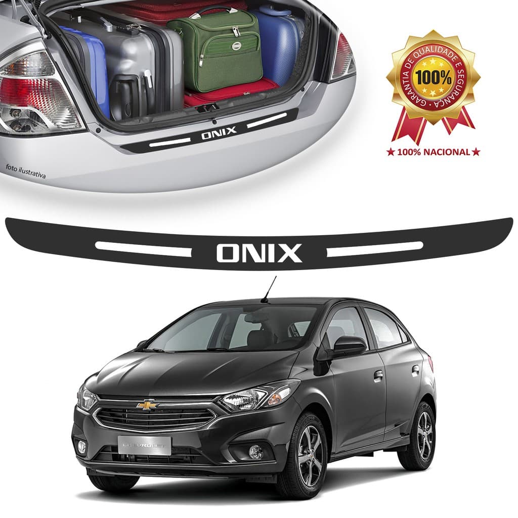 Soleira de Porta Malas Adesivo Protetor Gm Chevrolet Onix Universal Carro personalizado