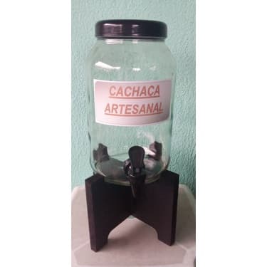 Dispenser De Vidro Para Cachaça Artesanal Com Base.