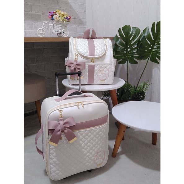 Mala  de rodinhas e Mochila Bebê Maternidade Personalizadas