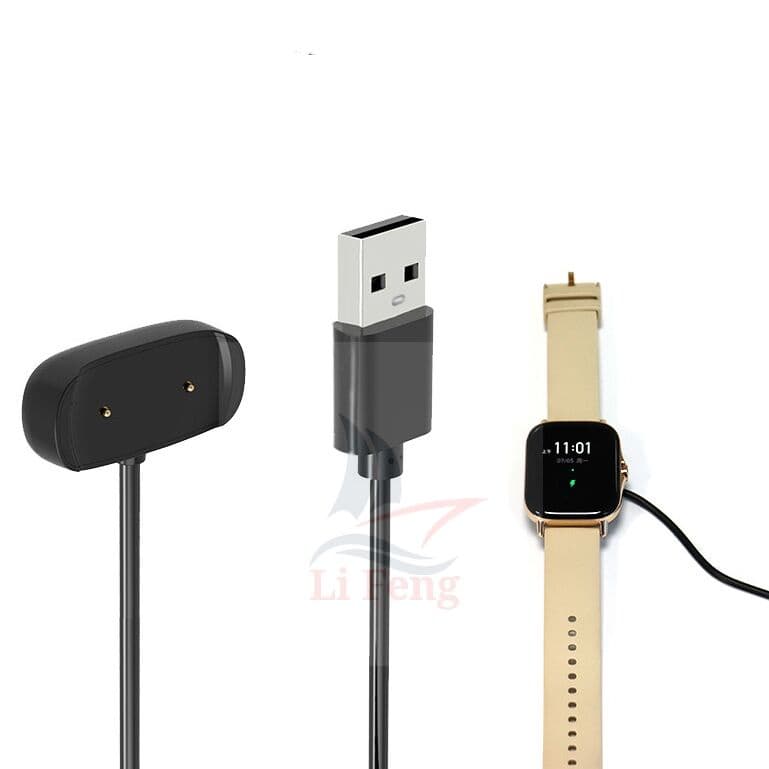 Cabo Carregador USB para Smartwatch Amazfit Bip U, Bip 3 Pro, Bip 5, GTR 2, GTS 2 Mini e Rex Pro
