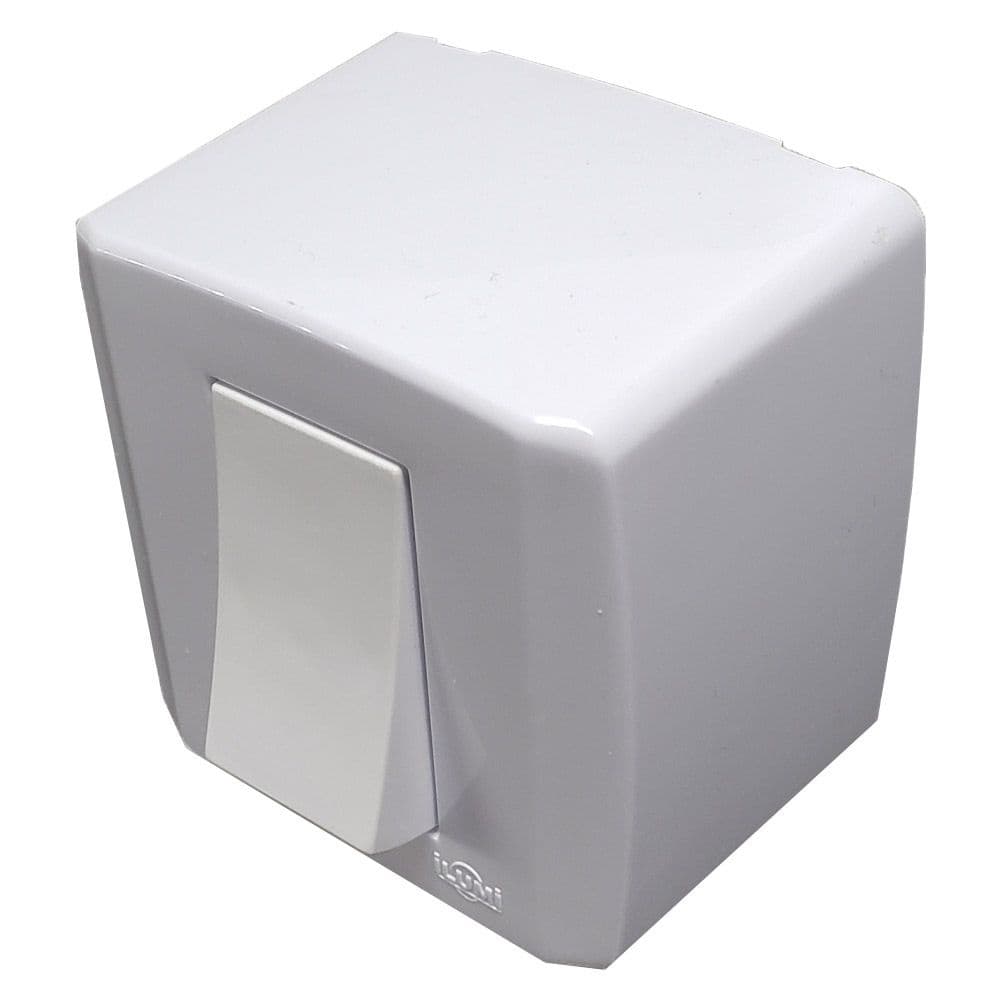 Conjunto Interruptor Simples Sobrepor 10A 250V - BOX SLIM - 8417 - ILUMI - ILM0014