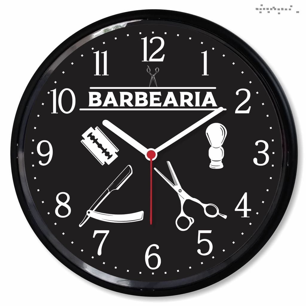 Relogio de Parede Decorativo Barbearia Salao Barbeiro Presente Decoracao