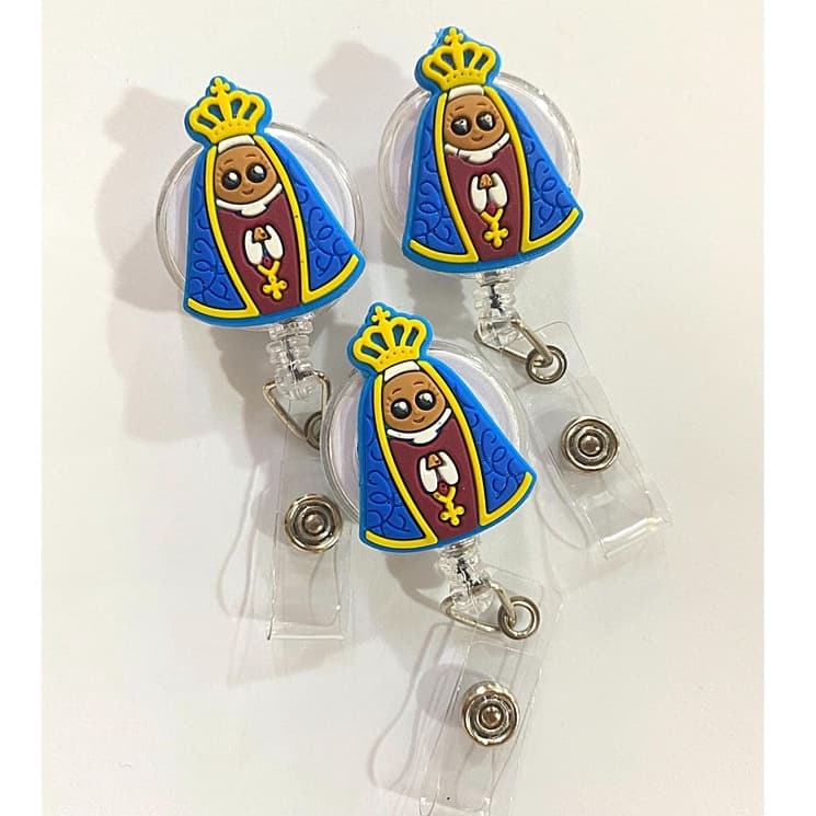 Porta Crachá Retrátil Personalizado Nossa Senhora Aparecida Católico Unidade