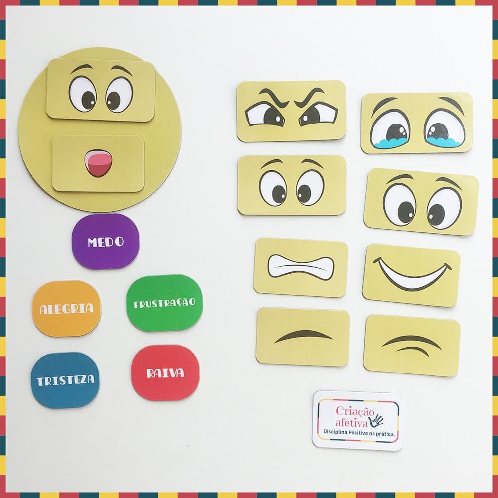 Kit imãs Nomeando Emoções - brinquedos para habilidade sócio emocionais