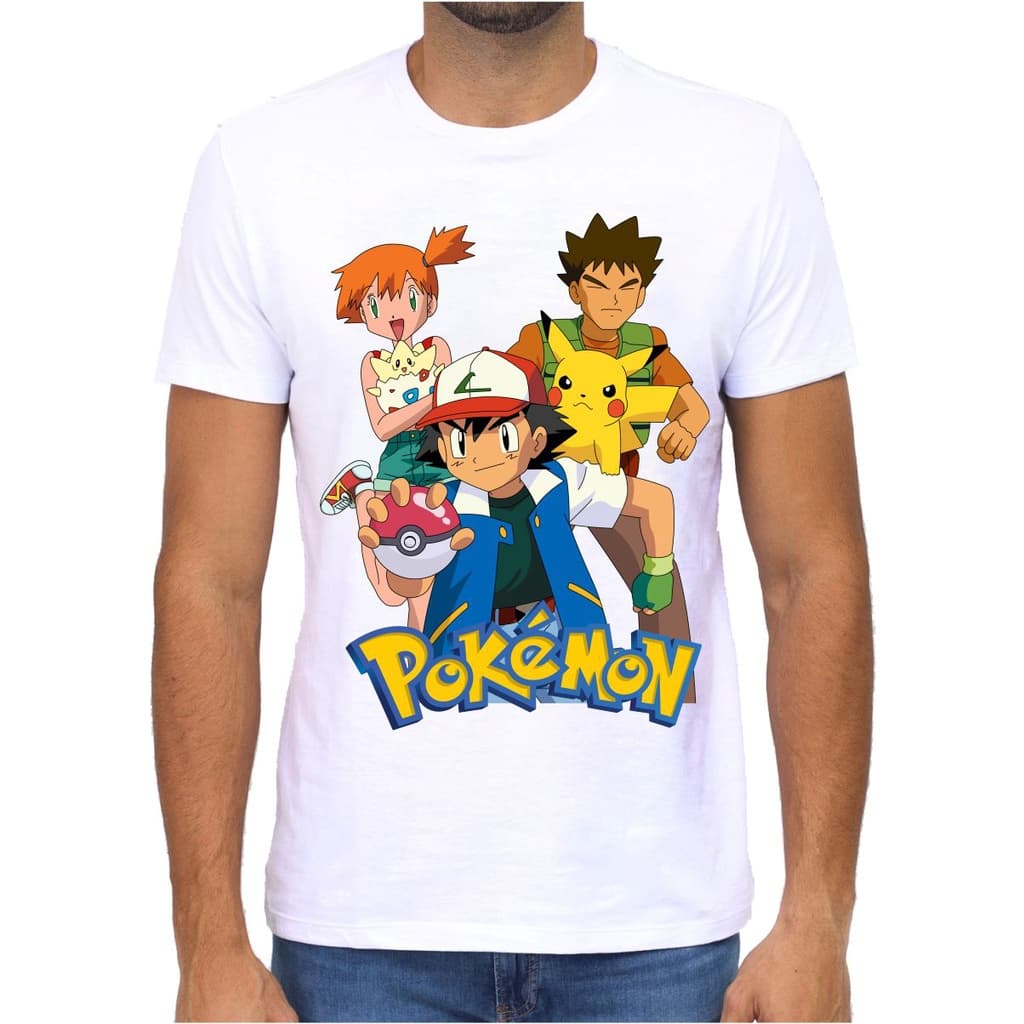 Camiseta Camisa Blusa Anime Desenho Animado Pokemon Ask Modelos Disponíveis Infantil e Adulto