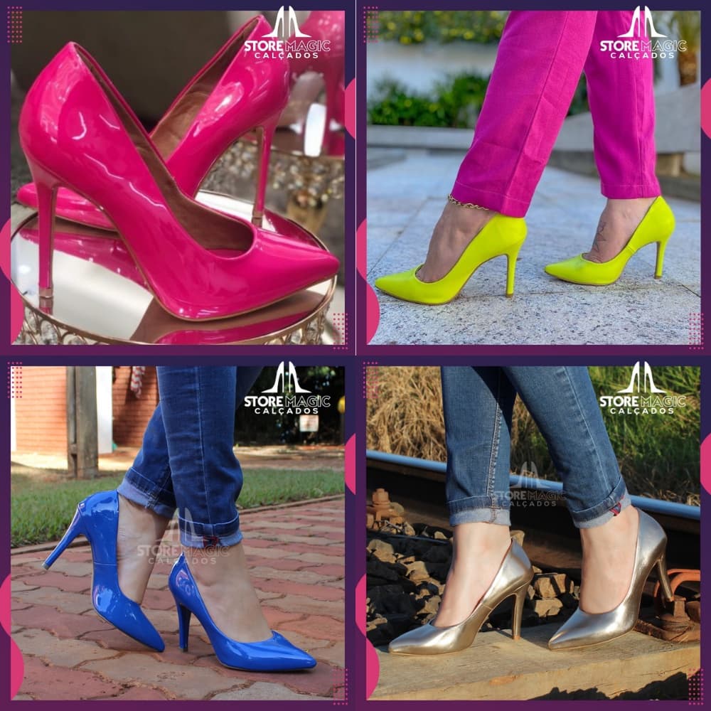 Salto Alto Feminino Scarpin/Scarpan Preto, Excelente Qualidade - Salto Alto Store Magic!