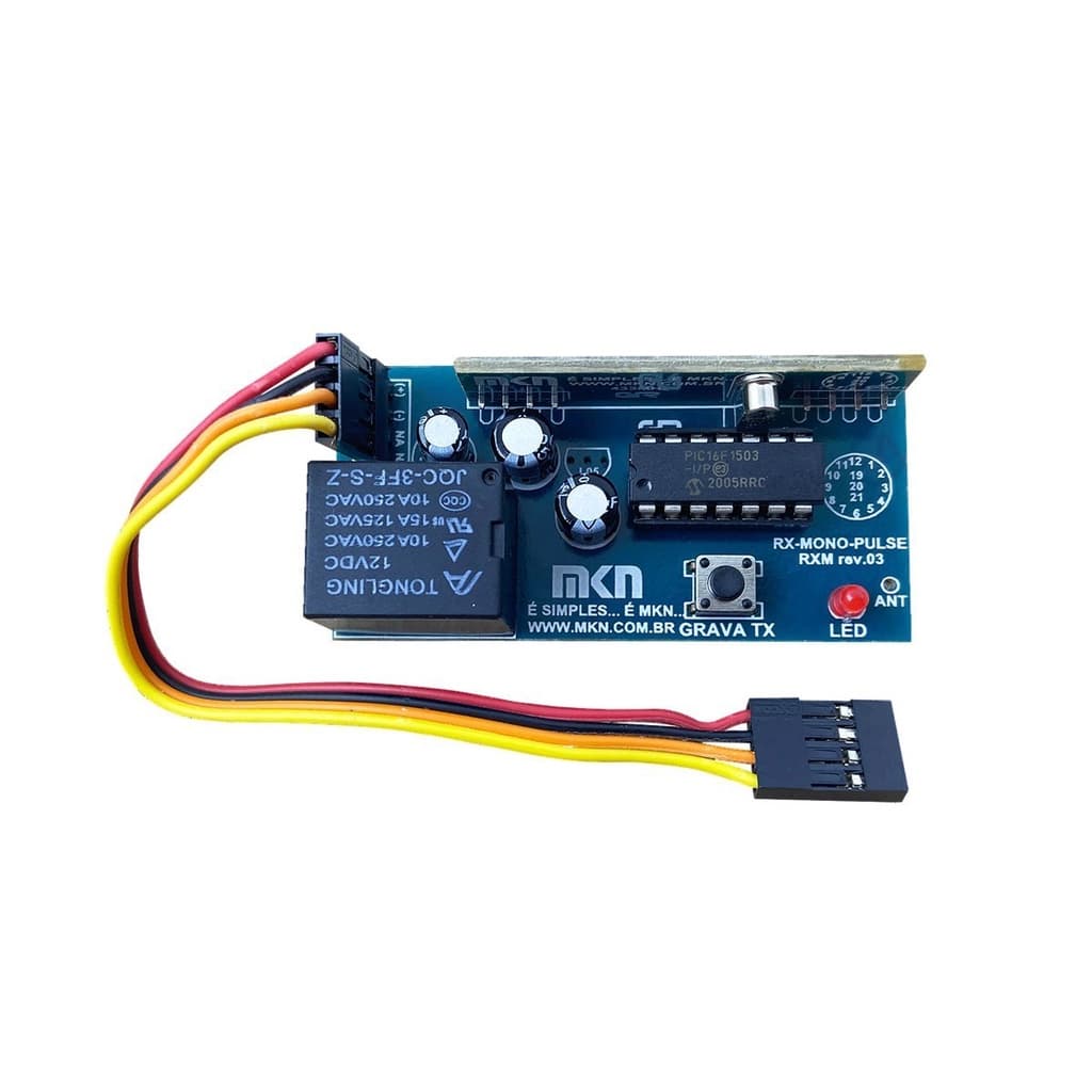 Receptor De Controle Alarme Portão Fechadura Mkn 1 Canal 433mhz 682 Tx