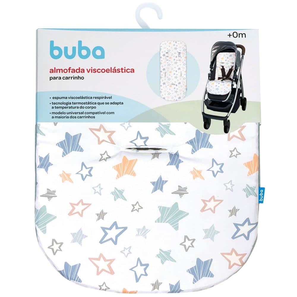 Almofada para Carrinho Viscoelástica Buba Estrelas