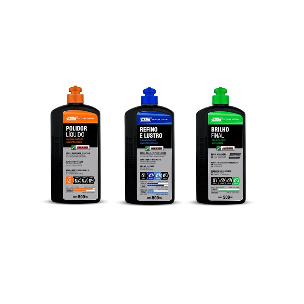 Kit Polimento Corte Brilho E Lustro Maxirubber