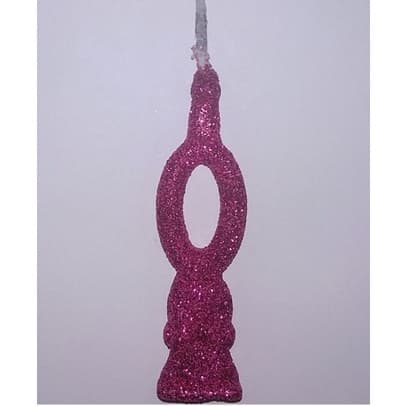 Velas Max De Aniversário Rosa Pink - Números + Glitter -  1 Uni