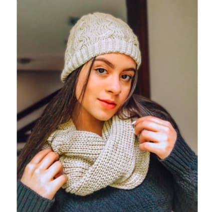Conjunto gorro touca + gola cachecol lenço inverno tricot lã trança macio básico