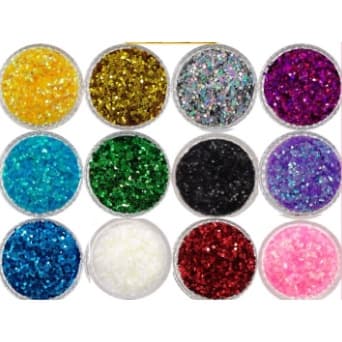 Glitter Brilho Flocado Para Unha Gel Fibra Acrigel Com 4 Potinhos