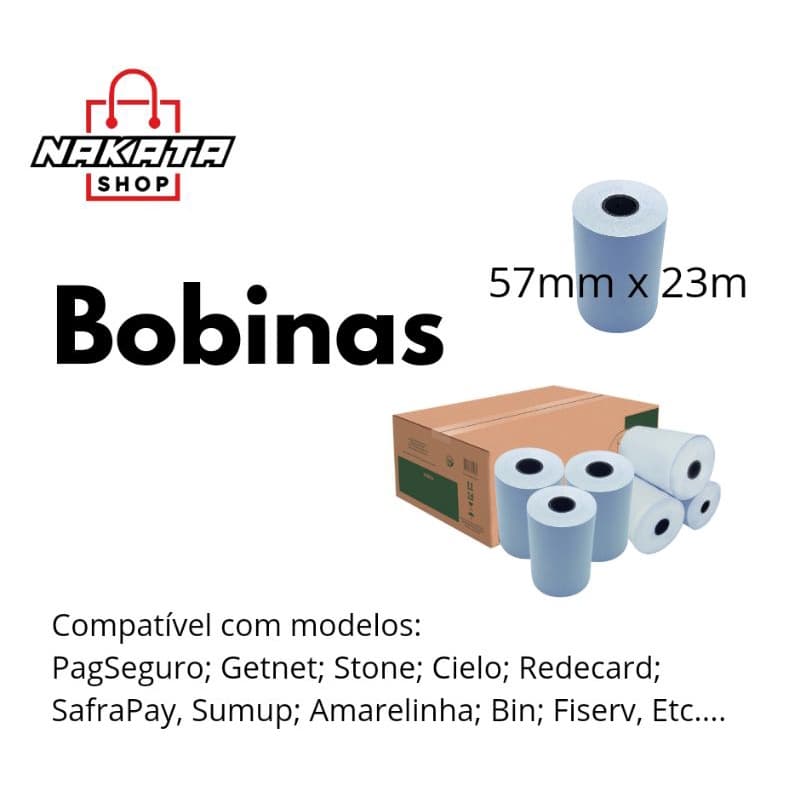 10 Bobinas termica para PagSeguro, Stone, Cielo, Redecard, Sumup, infinity Etc....