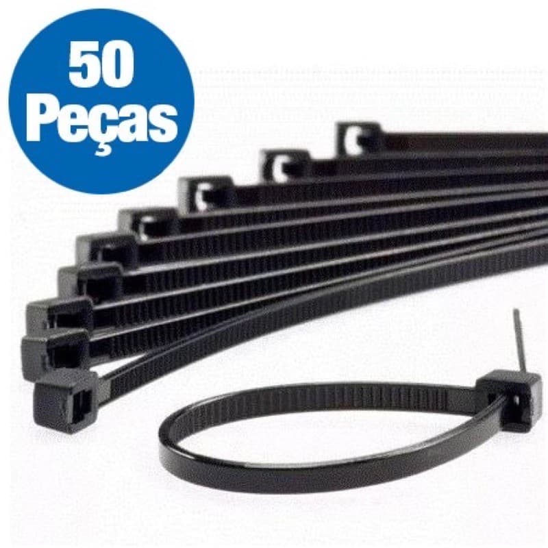 50 cintas plásticas abraçadeira nylon 10cm 100mm x 2,6mm alta resistência