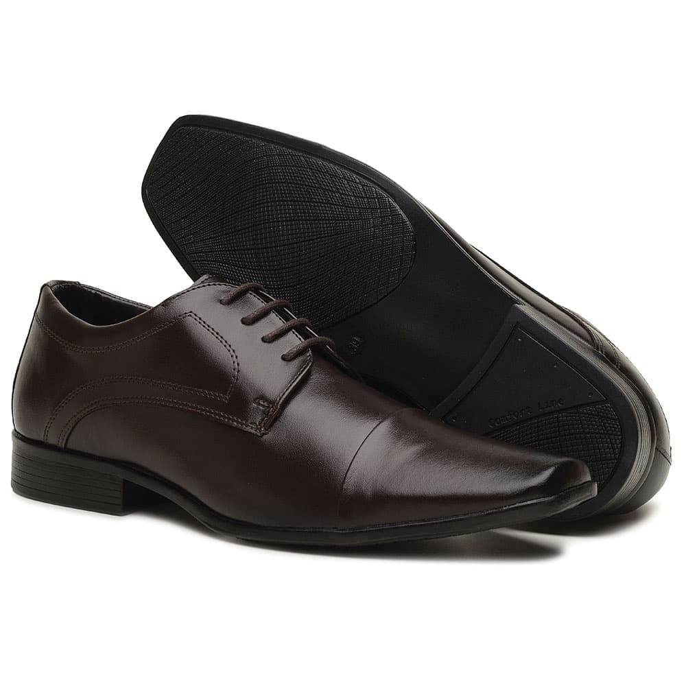 Sapato Social Bertelli Liso com Cadarço 70018 - Café