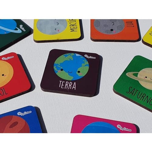 Jogo Da Memória Planetas Sistema Solar Em Madeira Educativo