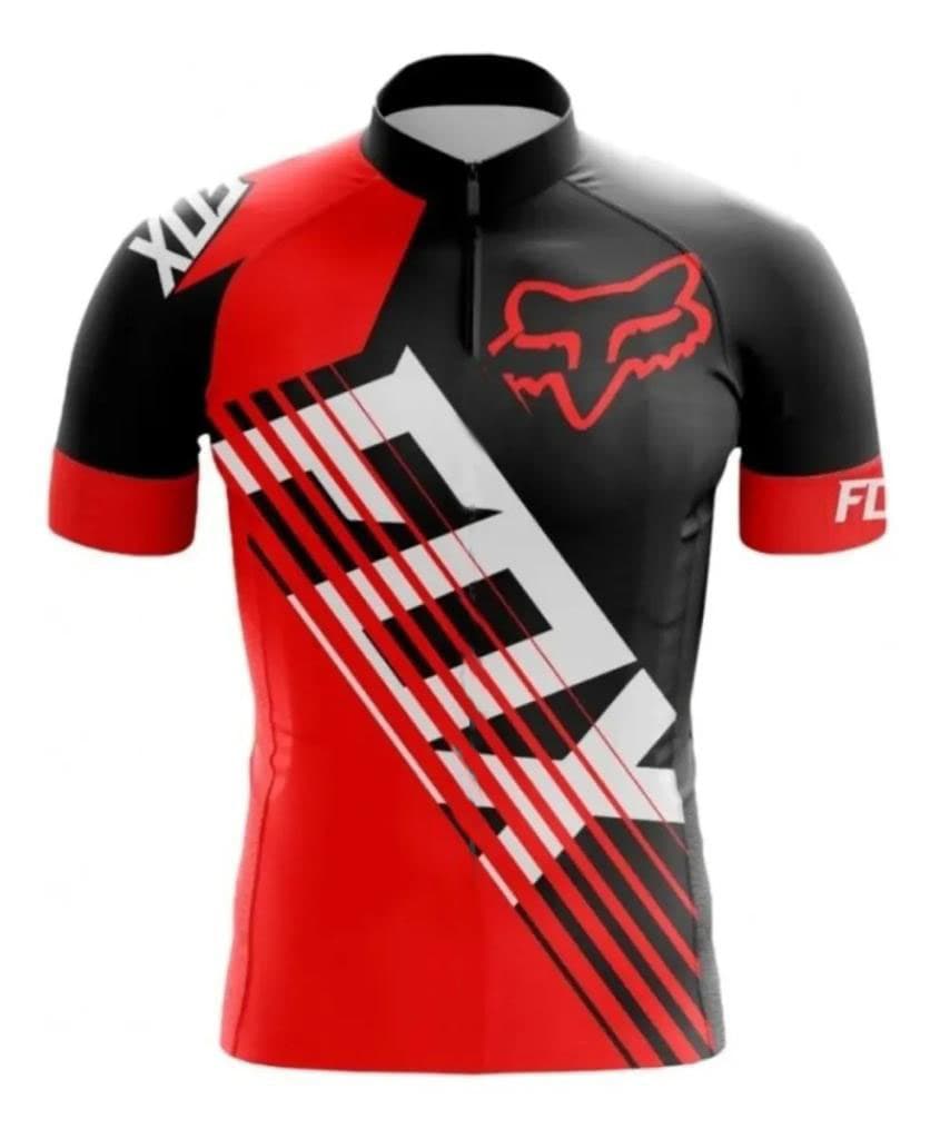 Camisa Ciclismo Fox Vermelho Dry Fit Uniforme Ciclista Mtb Bike Decole