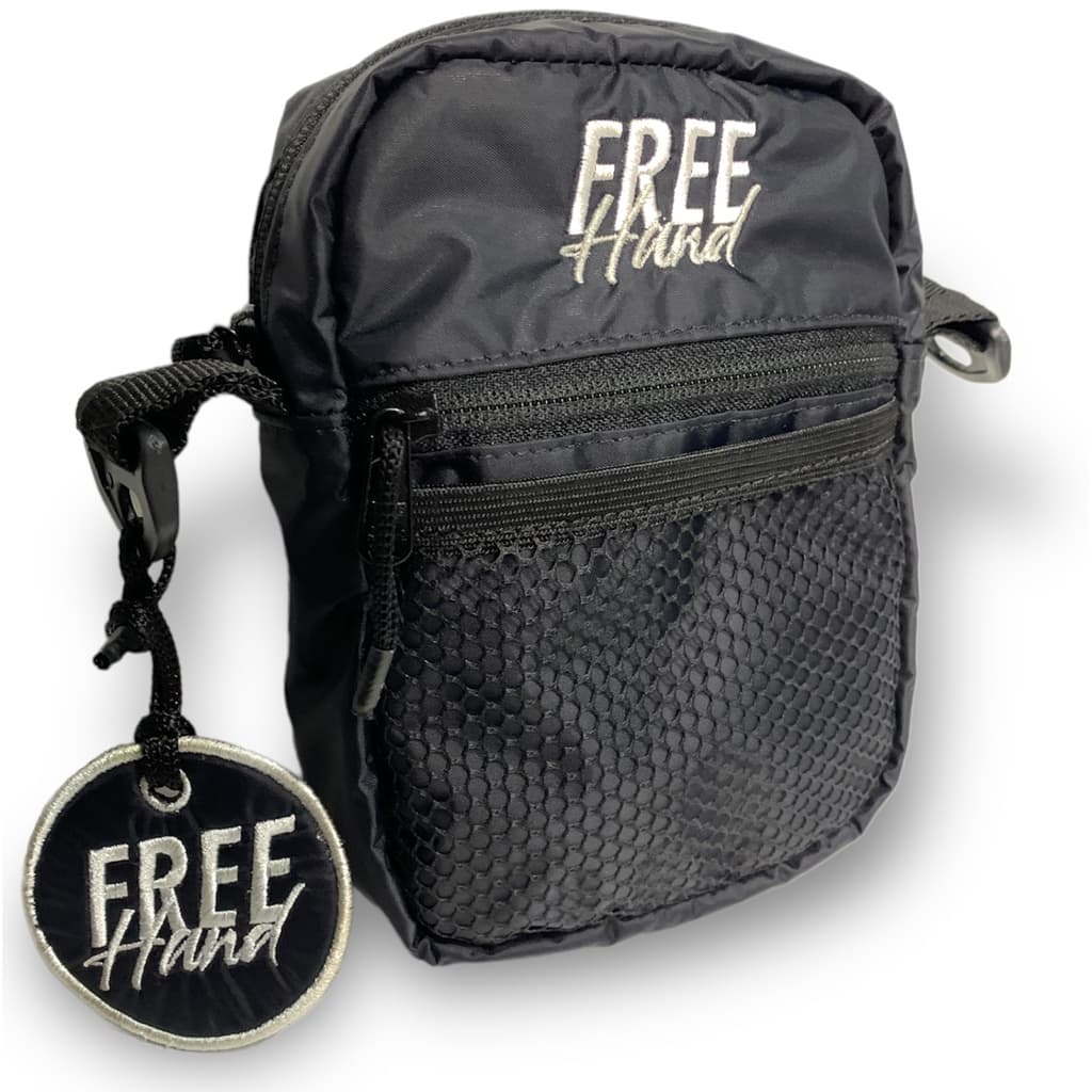 bolsa pochete lateral masculina resistente à água com alça regulável shoulder bag unissex preto