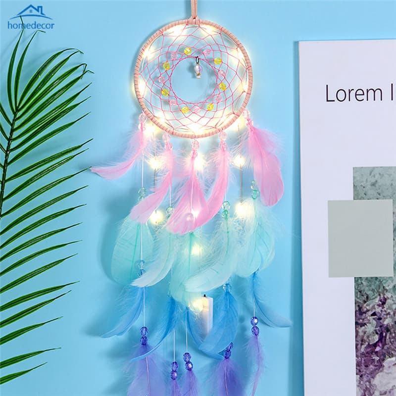 Filtro Dos Sonhos Com Claro Led Artesanal Balão Apanhador De Sonhos