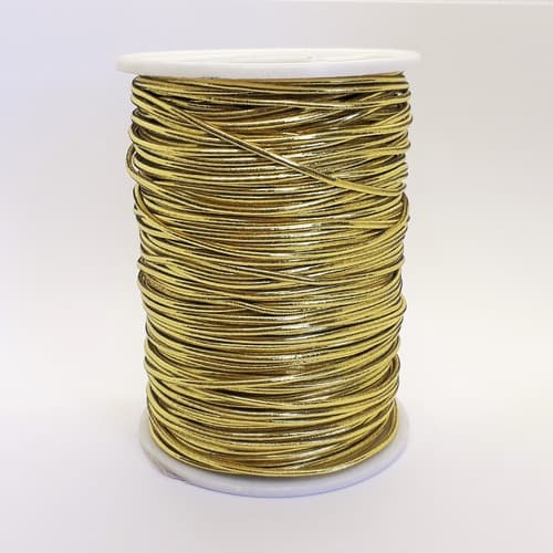Elastico Dourado Fio Cordão Roliço 2 Mm Rolo Com 100 Metros