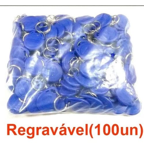 Chaveiro Tag Rfid 125khz Regravável Em4305 - 100 Unidades