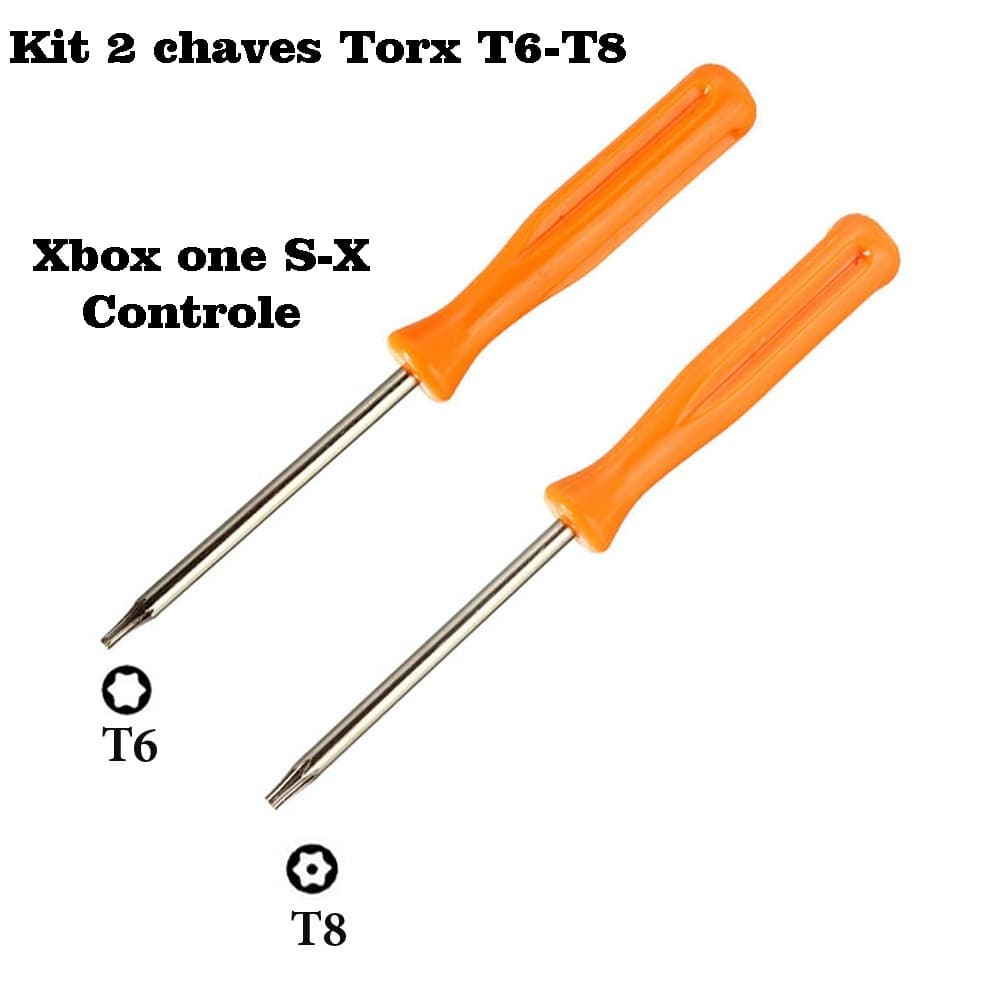 Kit 2 chaves Torx t6-t8 com furo xbox 360 xbox one s xbox one x Reparo controle