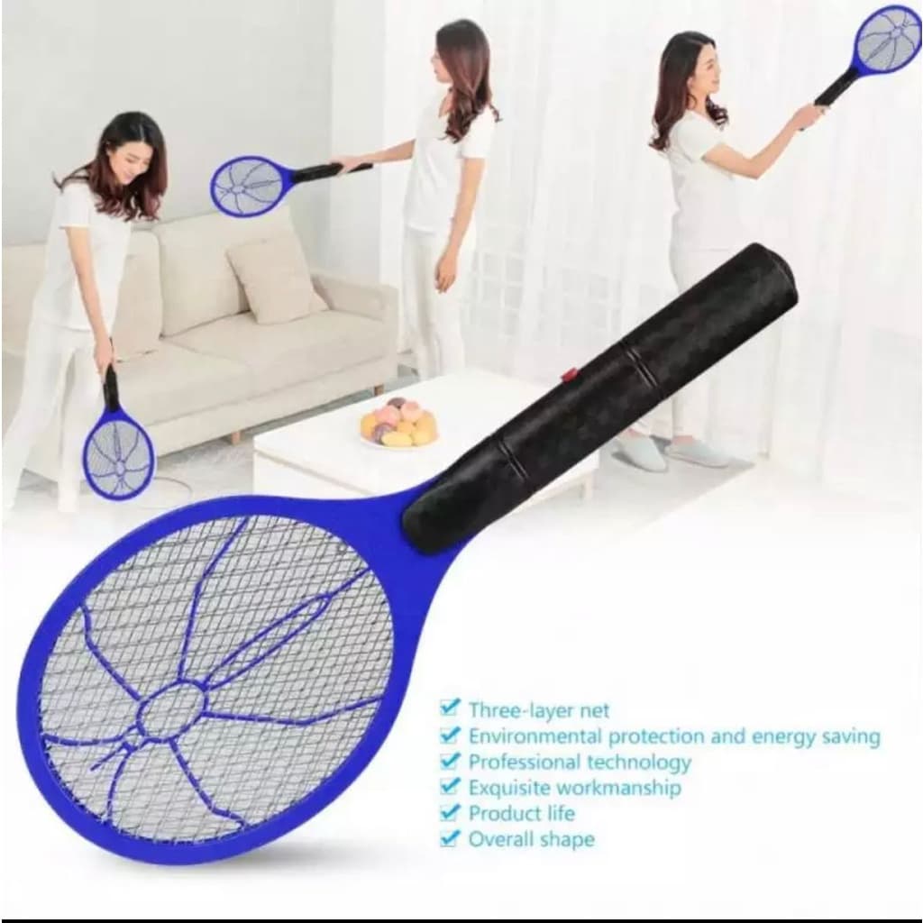 Raquete Elétrica Recarregável Mata Insetos Mosquito 110V 220V Bivolt Envio Imediato