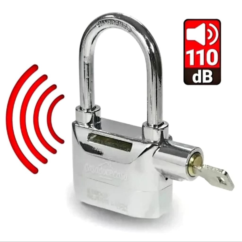 Cadeado Moto Com Alarme Sonoro Anti Furto Proteja seu veiculo/Casa 110 DB PROTEÇÃO BARATA