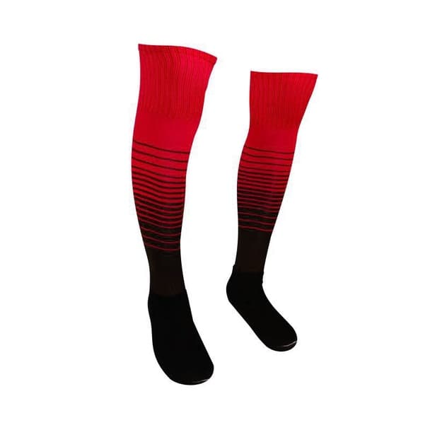 Kit 25 pares Meião Futebol Profissional Degrade Hensou vermelho com preto