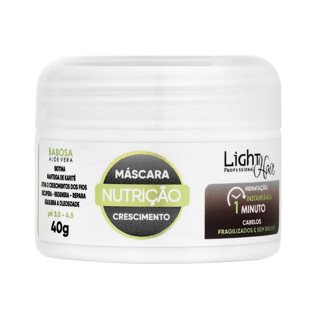 "Máscara de Nutrição Babosa - Hidratação Profunda - 40g - Light Hair"