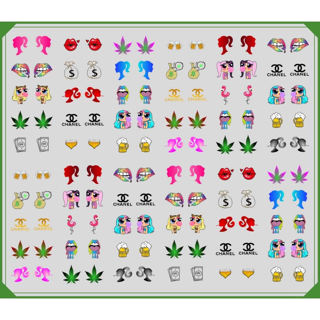 120 Adesivos de unhas da Quebrada e variados (Com Escolha)