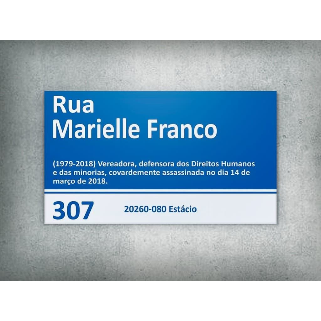 Placa de rua Marielle Franco