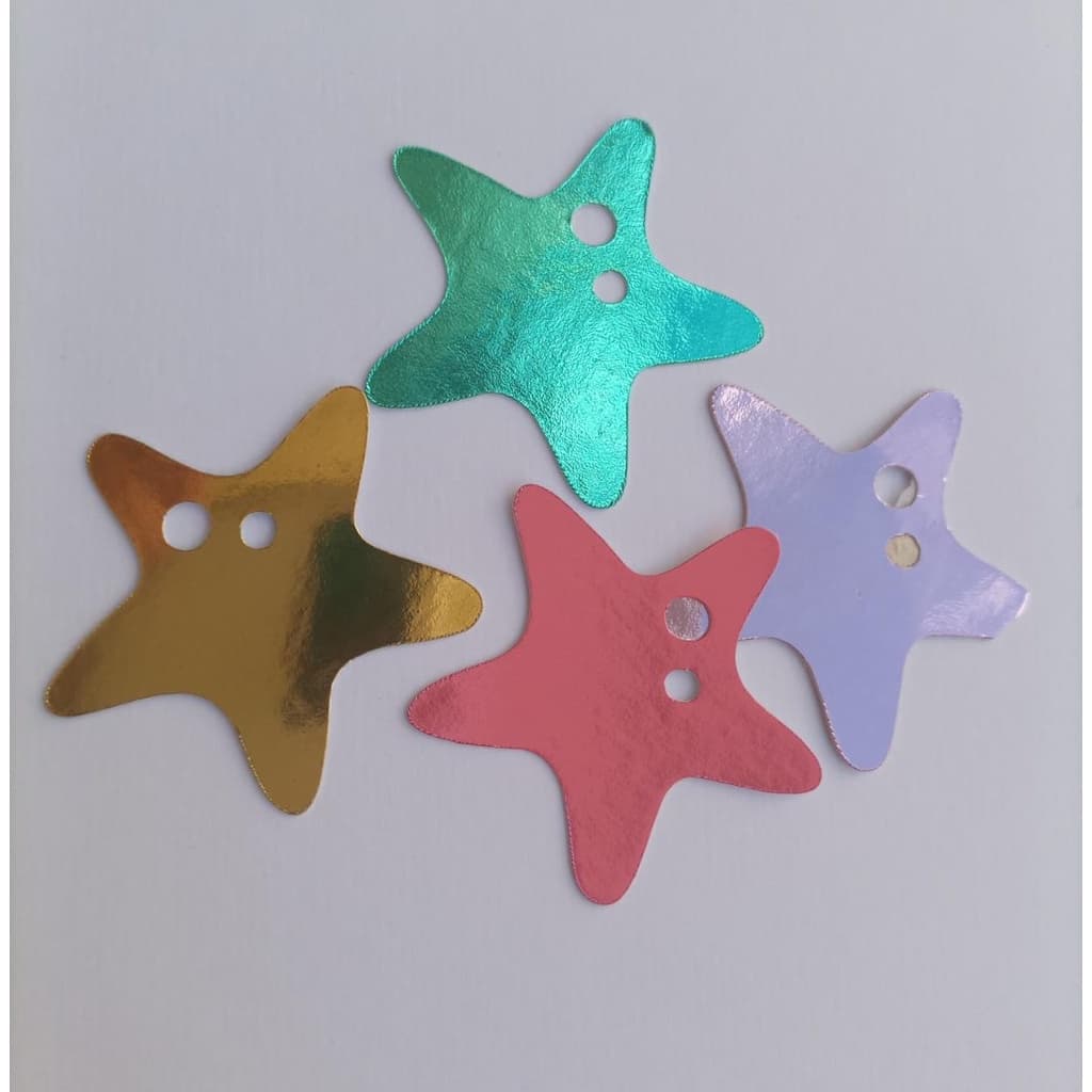 Aplique estrela sereia mar lembrancinhas dourado prata rosa rose papel laminado lamicote laminado 10 unidades