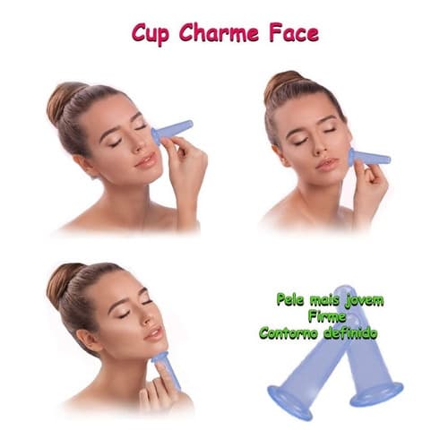 Ventosa De Silicone Massagem Combate Flacidez Face Força E Charme
