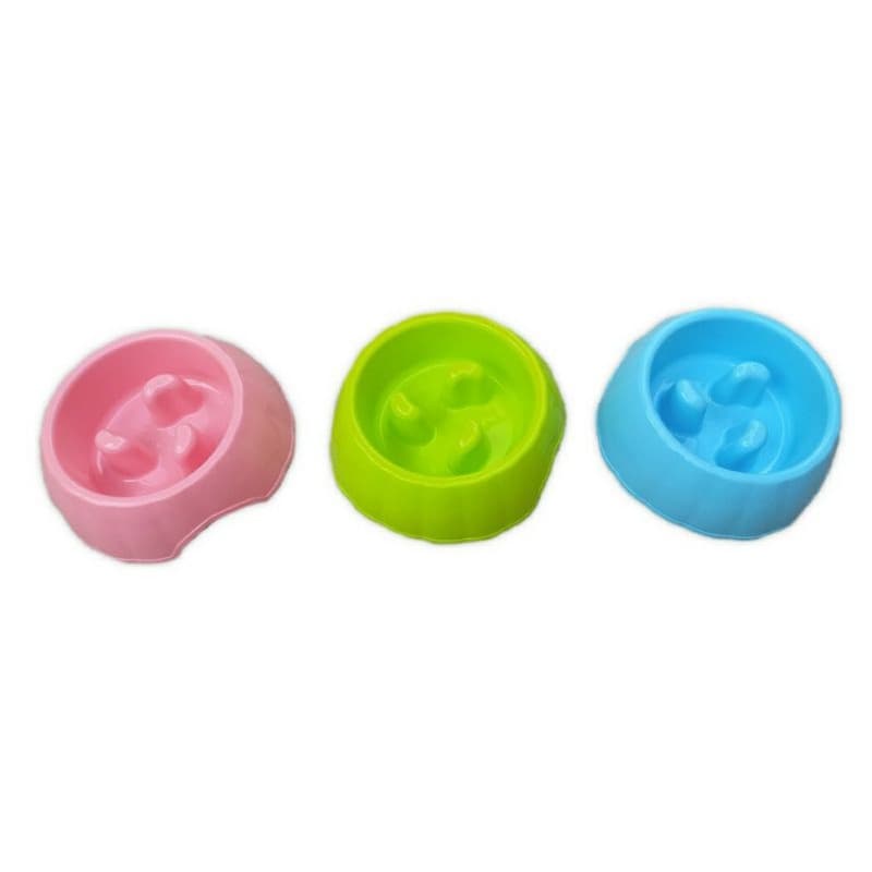 Comedouro lento para cães e gatos - comedouro plástico cachorro e gato lento - várias cores - comedouro interativo cachorro ou gato que come rápido